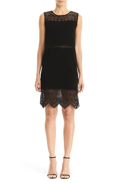 Shop Carolina Herrera Guipure Lace Inset Shift Dress In Black