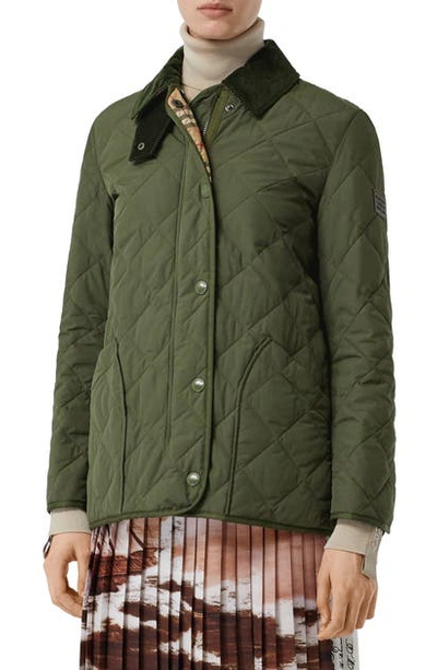 Shop Burberry Cotswold Thermoregulated Quilted Barn Jacket In Poplar Green