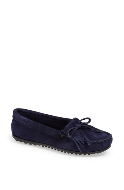 Shop Minnetonka 'kilty' Suede Moccasin In Navy