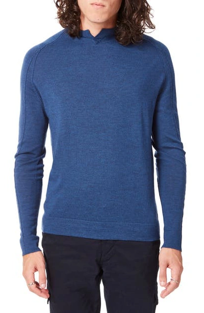 Shop Good Man Brand Mvp Slim Fit Notch Neck Wool Sweater In Indigo