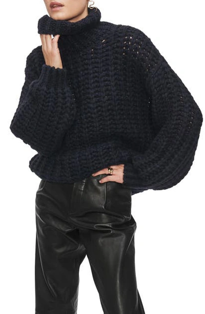 Shop Anine Bing Iris Turtleneck Sweater In Navy