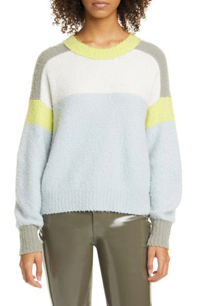 Shop Rag & Bone Lilou Colorblock Crewneck Sweater In Grey Ice