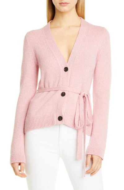 Shop Brock Collection Belted V-neck Cashmere Cardigan In 655 Dark Pink