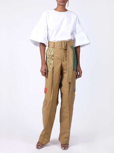 Shop Rosie Assoulin High Waisted Patchwork Cargo Trousers