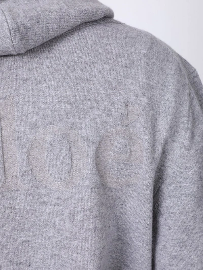 Shop Chloé Hooded Cashmere Zip-up Hoodie In Grey