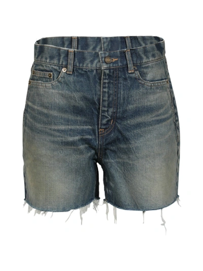 Shop Saint Laurent Cut-off Denim Shorts