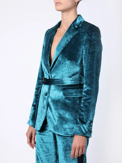 Shop Sies Marjan Turquoise Velvet Blazer