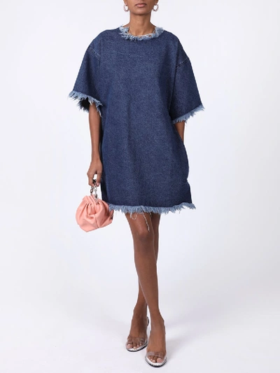 Shop Marques' Almeida Oversized Denimt-shirt Dress In Blue