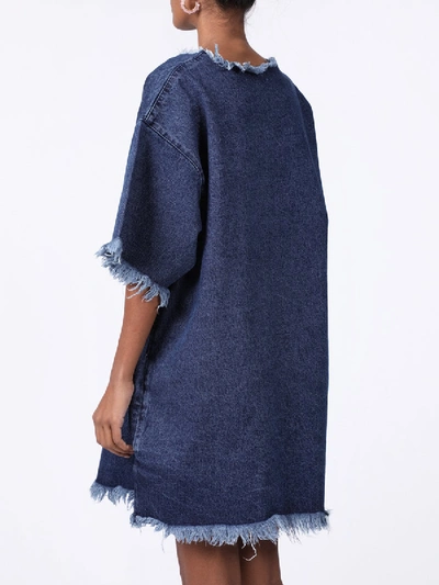 Shop Marques' Almeida Oversized Denimt-shirt Dress In Blue