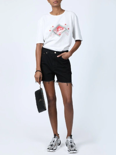 Shop Saint Laurent White Graphic Print T-shirt