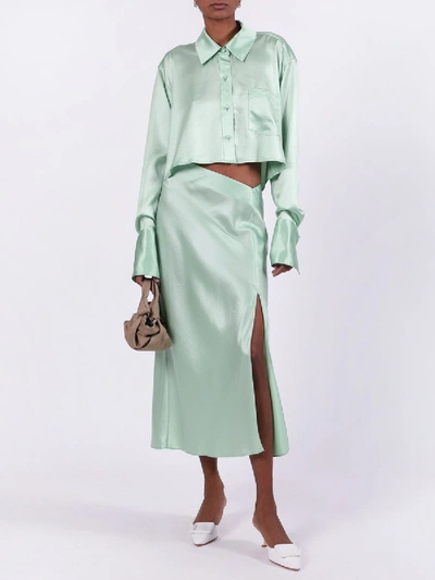 Shop Alexander Wang T High-waisted Midi Skirt Green