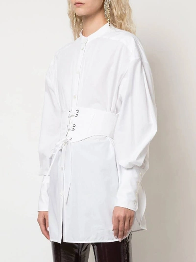 Shop Ellery White Corset Belt Shirt