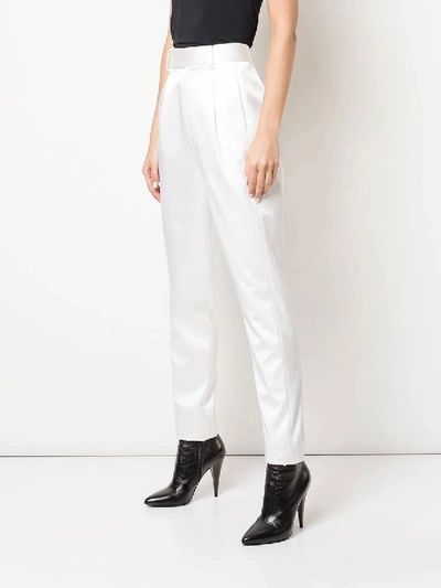 Shop Saint Laurent White High-waisted Trousers