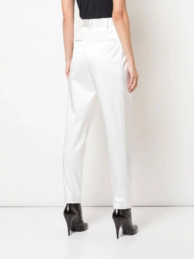 Shop Saint Laurent White High-waisted Trousers
