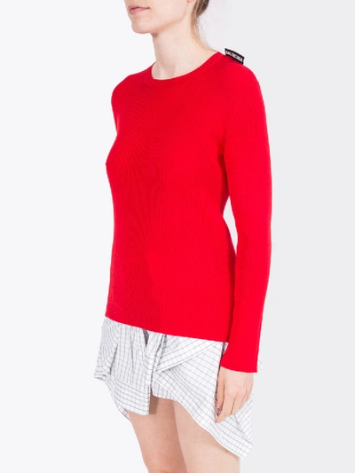 Shop Balenciaga Red Crewneck Sweater