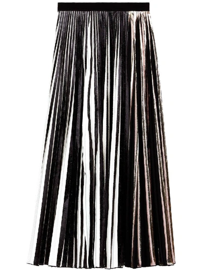 Shop Proenza Schouler Foil Pleated Maxi Skirt In Black & White