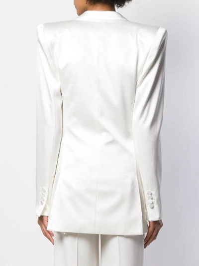 Shop Saint Laurent Off-white Structured Blazer