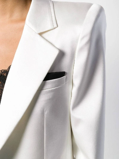 Shop Saint Laurent Off-white Structured Blazer