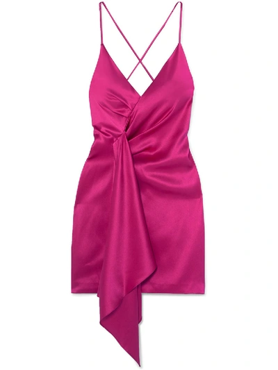 Shop Cushnie Silk Halter Neck Dress In Pink