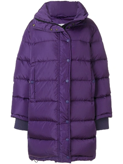 Shop Balenciaga Purple Puffer Jacket