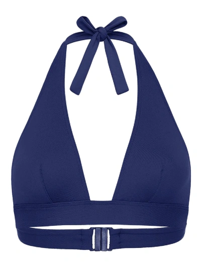 Shop Eres Fourlard Halter Bikini Top In Blue