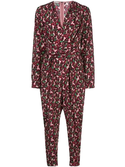 Shop Stella Mccartney All In One Blossom Print Jumpsuit Multicolor Berry