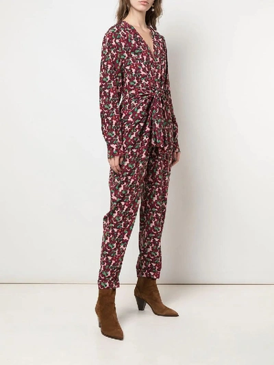 Shop Stella Mccartney All In One Blossom Print Jumpsuit Multicolor Berry