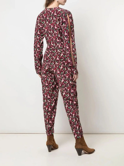 Shop Stella Mccartney All In One Blossom Print Jumpsuit Multicolor Berry