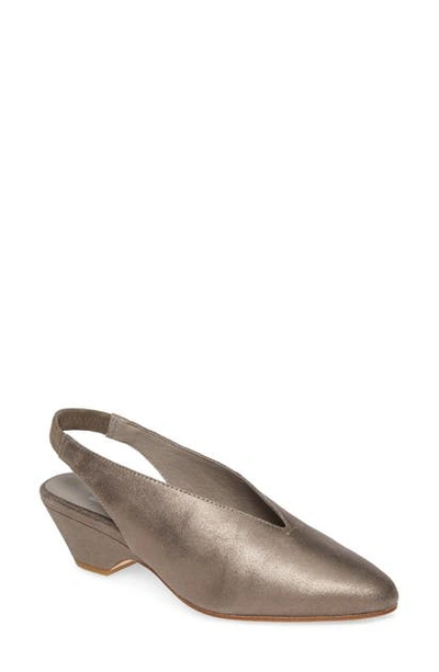 Shop Eileen Fisher Gatwick Slingback Pump In Pewter Suede