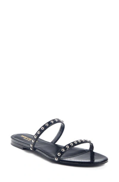 Shop Saint Laurent Kiki Nu Pieds Studded Slide Sandal In Black