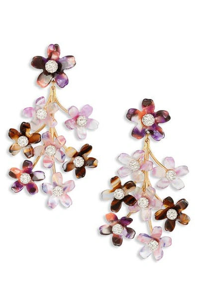 Shop Lele Sadoughi Garden Bouquet Chandelier Earrings In Purple Magic