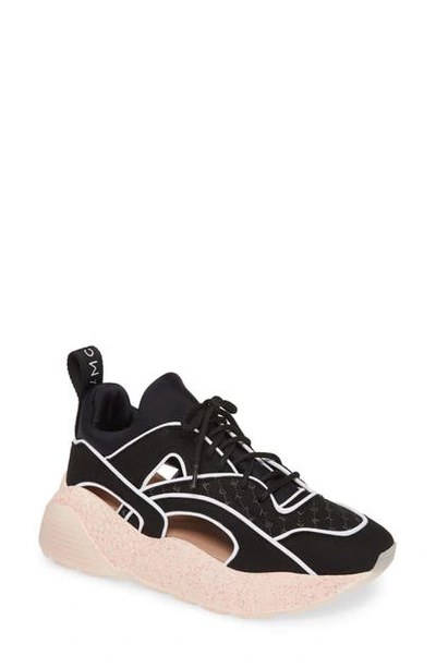Shop Stella Mccartney Eclypse Cutout Sneaker In Black/ Pink