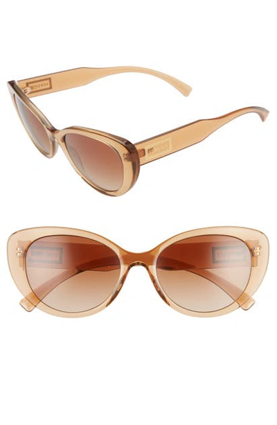 Shop Versace 54mm Cat Eye Sunglasses In Brown Havana/ Gradient