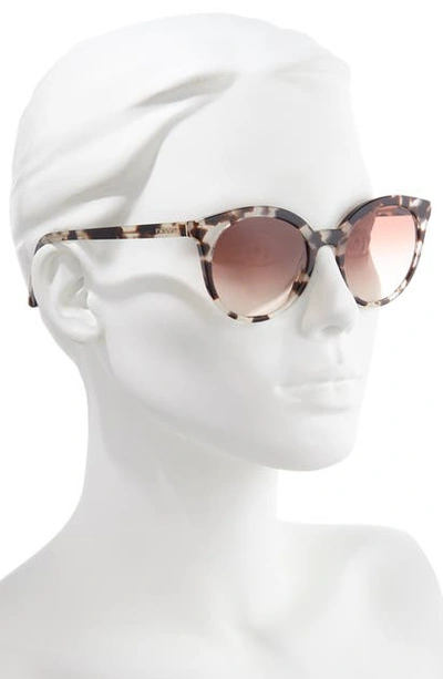 Shop Prada 53mm Round Cat Eye Sunglasses In Brown Ivory/ Pink Gradient