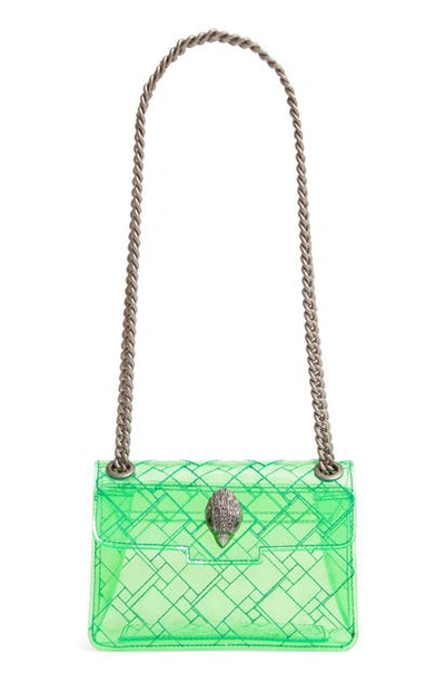 Shop Kurt Geiger Mini Kensington Transparent Shoulder Bag In Lime