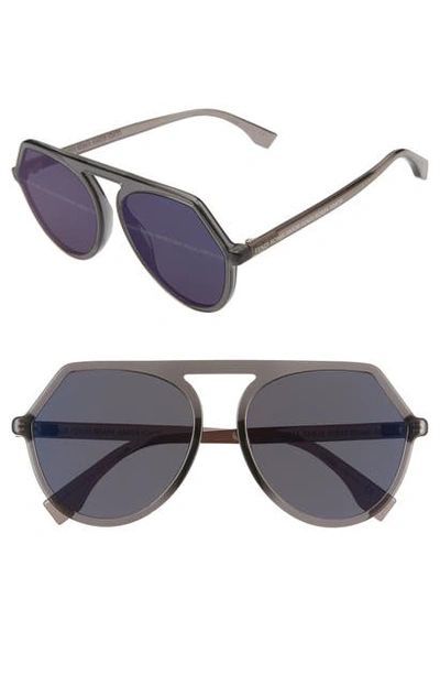 Shop Fendi 57mm Flat Front Sunglasses In Grey/ Dk Grey Gradient