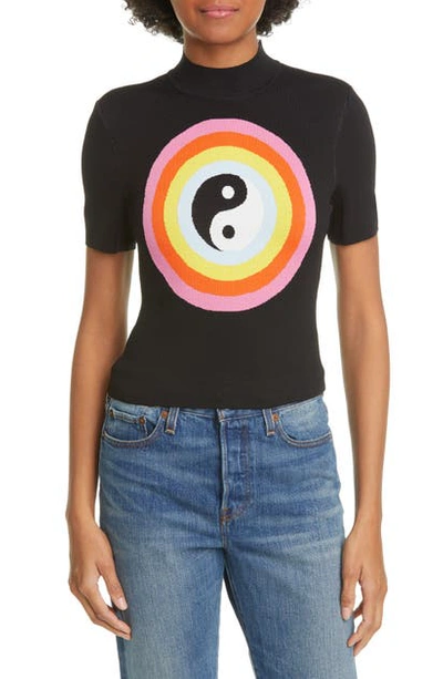 Shop Staud Jan Yin Yang Sweater In Black