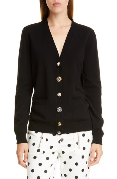 Shop Marc By Marc Jacobs The Jeweled Button Cardigan In Black