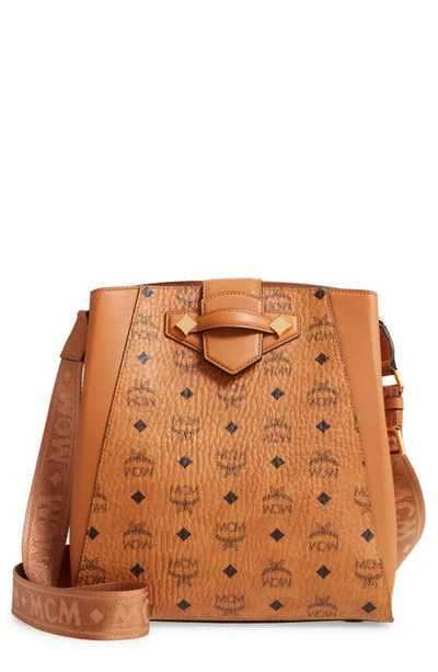 Mcm Essential Visetos Original Coated Canvas Tote In Cognac ModeSens