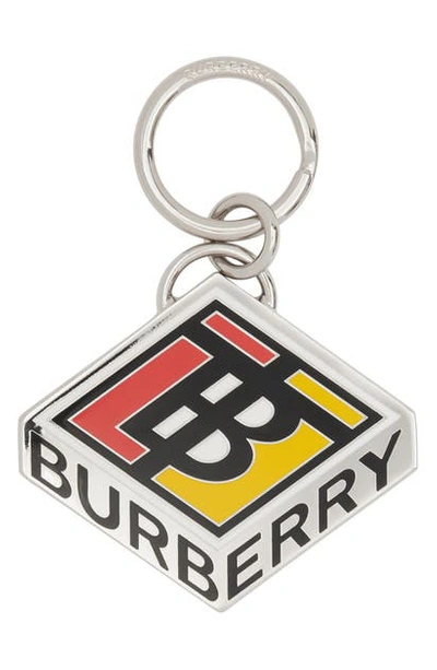 Shop Burberry Tb Logo Rhombus Key Ring In Multicolour