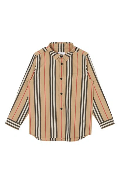 Shop Burberry Fredrick Icon Stripe Shirt In Archive Beige