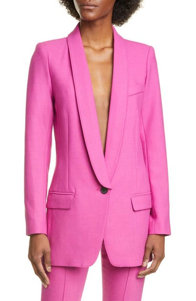 Shop Smythe Long Shawl Collar Blazer In Violet