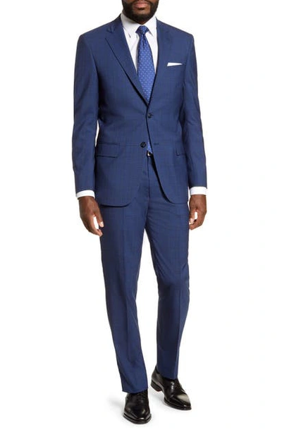 Shop Hart Schaffner Marx Classic Fit Plaid Wool Suit In Dark Blue