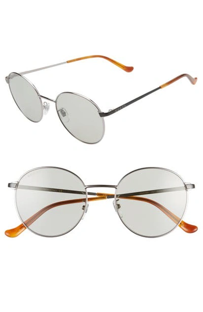 Shop Gucci 55mm Round Sunglasses In Ruthenium