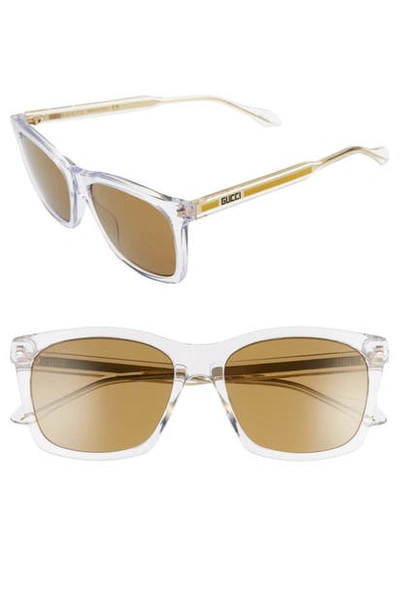 Shop Gucci 56mm Square Sunglasses In Crystal