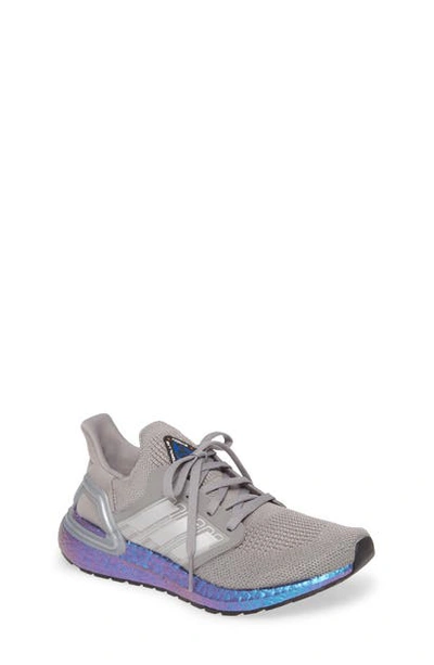 Shop Adidas Originals Ultraboost 20 J Running Shoe In Dove Grey/ Dove Grey/ Violet