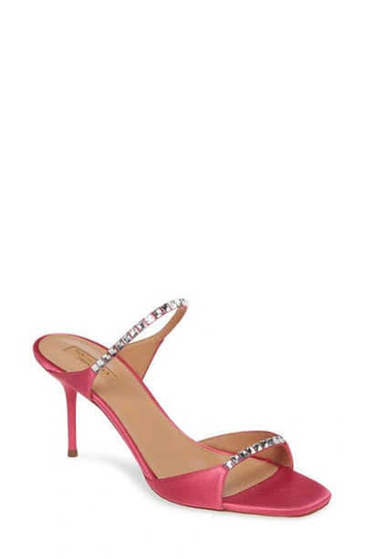 Shop Aquazzura Diamante Two Strap Slide Sandal In Exotic Pink