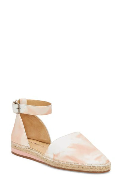 Shop Lucky Brand Reniya Ankle Strap Flat In Amber Pink Fabric