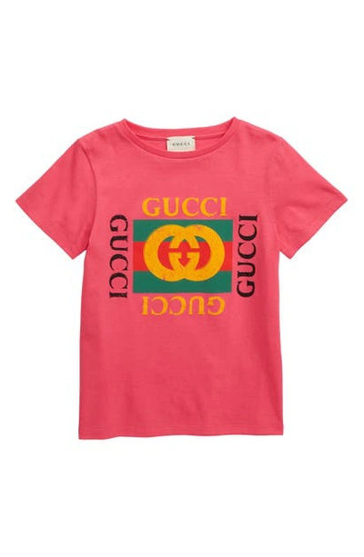 Shop Gucci Logo Graphic T-shirt In Baba/ Green/ Red