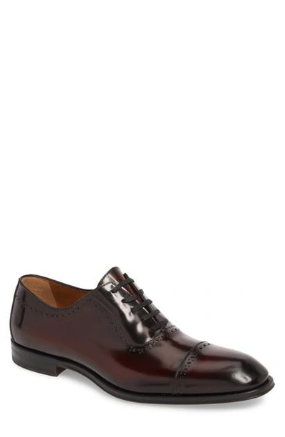 Shop Bruno Magli Lucca Cap Toe Oxford In Bordeaux